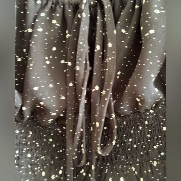 A2 - #106 Mod on trend black and white speckled blouse top size medium - Picture 4 of 8